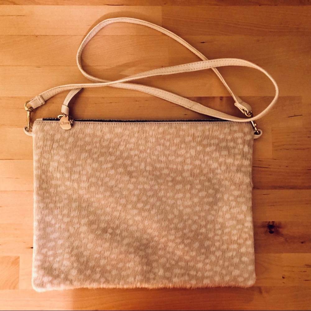 Clare V Sac Bretelle - white and calf hair.